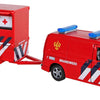 Kids Globe Globe VW Transporter Fire Brigade con remolque