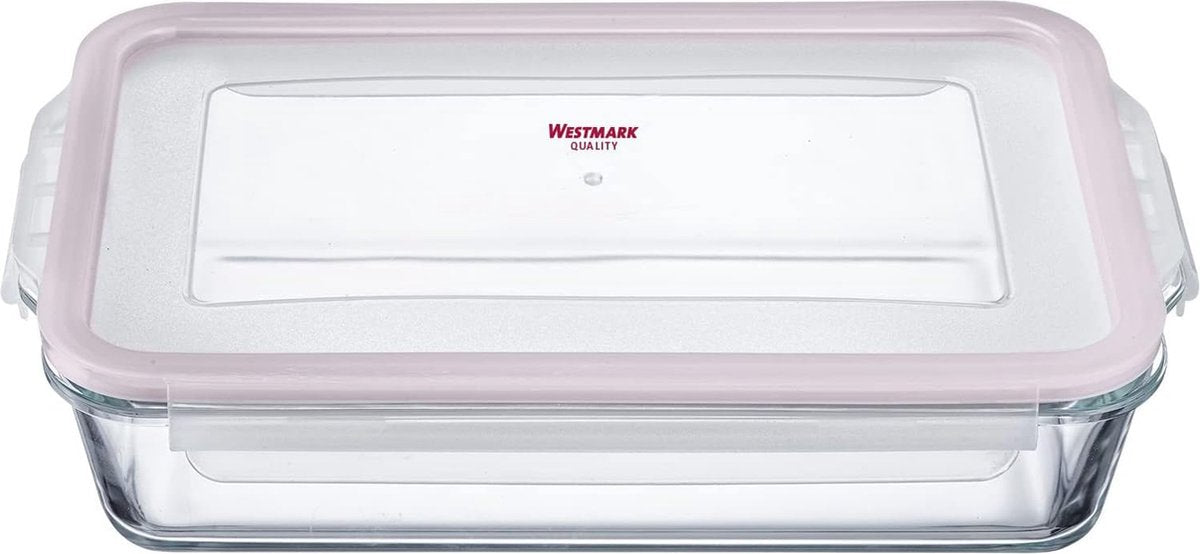 Fuente para hornear de vidrio sin marca, 2200 ml, hermética, apta para microondas y horno