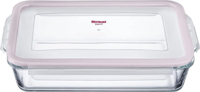 Fuente para hornear de vidrio sin marca, 2200 ml, hermética, apta para microondas y horno