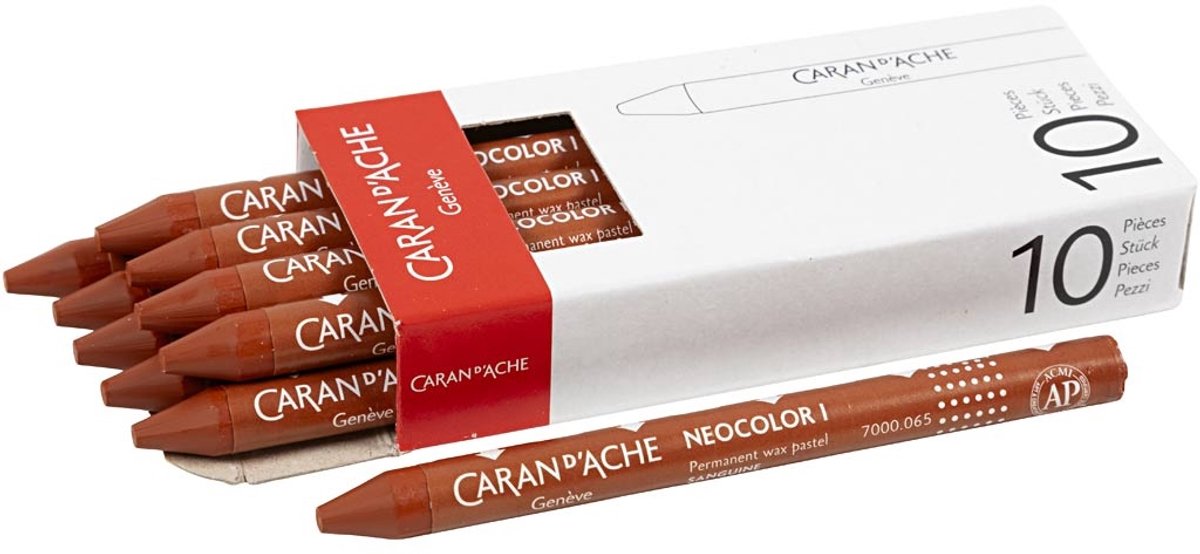 Caran dache caran d'ache neocolor i, l: 10 cm, spess. 8,5 mm, ruggine (065), 10 pezzi 1 scatola