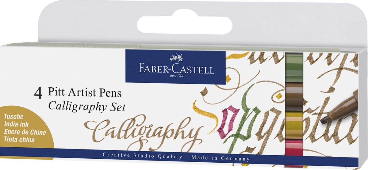 Faber-castell calligraphy pen - drawing pen - pitt artist pen - calligraphy set - 4-piece - fc-167505