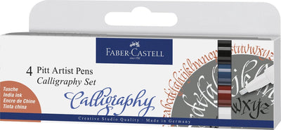 Penna per calligrafia Faber-castell - penna da disegno - penna per artisti Pitt - set per calligrafia - 4 pezzi - fc-167504