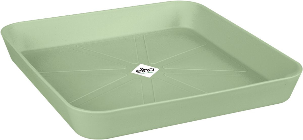 Elho loft urban schotel vierkant 28 - schotel voor buiten - ø 27.5 x h 3.8 cm - pistachegroen