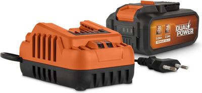 Juego de cargador de batería powerplus dual power powdp90640 - batería 2x20v, 5.0ah, 2.5ah - para dispositivos 20v 40v - cargador 2a - para baterías 20v 2x20v - plataforma de batería
