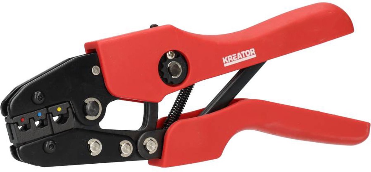 Alicates de engarzado Kreator para terminal de cable aislado 0,5-6 mm2 profi 230 mm (krt615112)