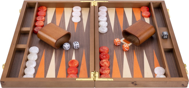 Backgammon Longfield 15 impiallacciatura di acero arancione -