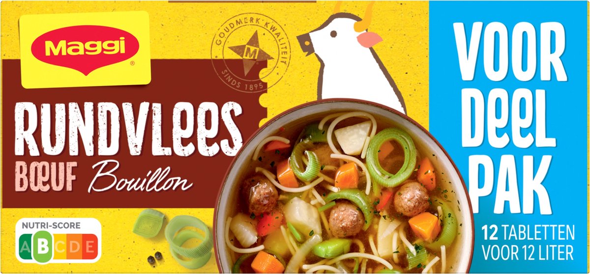 Maggi bouillon rundvlees voordeelpak - 20 doosjes x 12 blokjes - voordeelverpakking