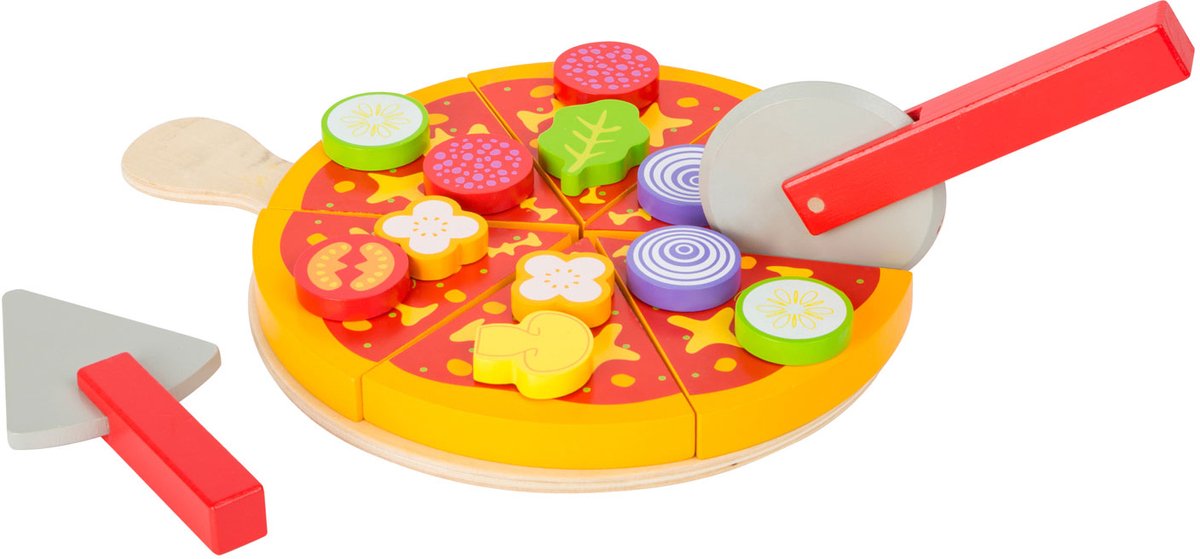 Play Snijing in legno di piccoli piedi rimane il set di pizza, 21dlg.