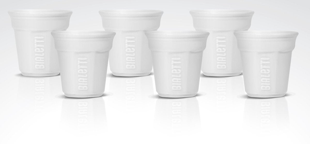 Bialetti - tazzine da caffè espresso - set da 6 - bianco