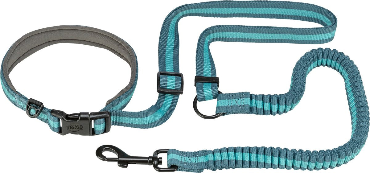 Trixie Correa para correr - Correa para correr para perros - 133-180x2,0 cm petróleo aqua