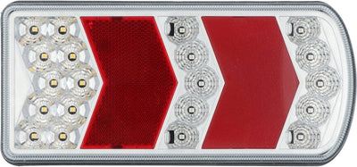 Carpoint LED rear light - right - 6 functions - turn signal, rear light, brake light, reversing light, license plate light reflector - screw mounting 5 pre-mounted connecting wires - dimensions 227x106 mm
