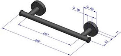 Plieger como toallero magnético 430mm negro mate