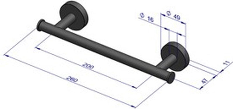 Plieger como handdoekbeugel magnetisch 430mm mat zwart
