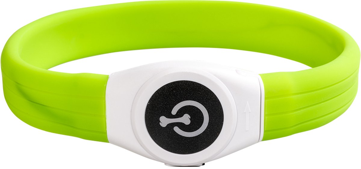 Duvo plus - dierenkleding - hond - flash light ring maxi usb silicon 45x2,5x1cm groen - 1st