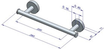 Plieger como toallero magnético 260mm cepillado
