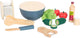 Set di insalata di cibi giocattolo in legno a piede piccolo, 11dlg.