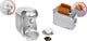 Klein Toys - Mini juego de desayuno de juguete Bosch - Cafetera Tassimo - Tostadora - Color plateado