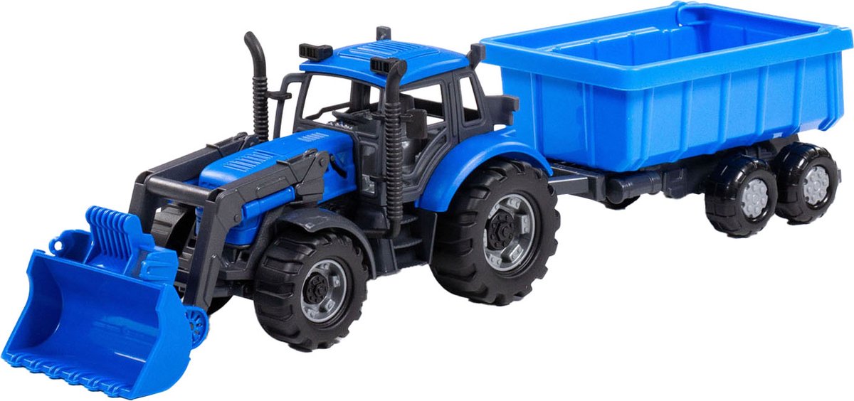 Cavallino Toys Tractor Cavallino con caricabatterie e ribaltatura blu, scala 1:32
