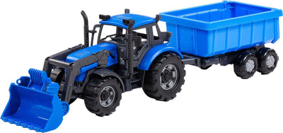 Cavallino Toys Tractor Cavallino con caricabatterie e ribaltatura blu, scala 1:32