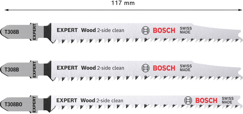 Serie Bosch Expert - brzeszczot - 3 pezzi - Affilato su 2 lati - Inserimento a T