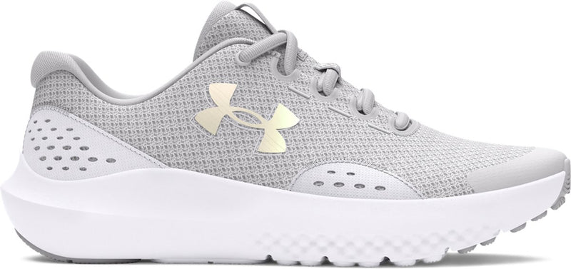 Zapatos deportivos para niñas Under Armour ua ggs surge 4-gry - gris halo - blanco - iridiscente