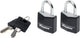 Lucchetto Masterlock - alluminio massiccio - nero - 30 mm - 2 pezzi - 9130eurtblk