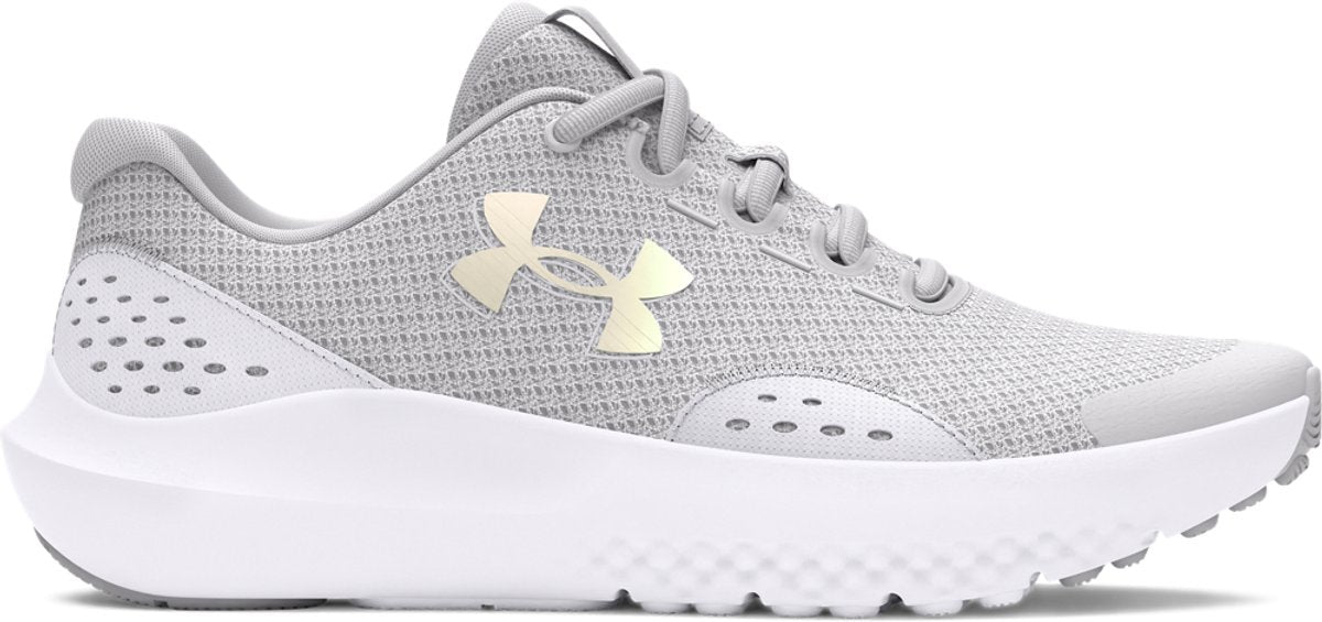 Zapatos deportivos para niñas Under Armour ua ggs surge 4-gry - gris halo - blanco - iridiscente