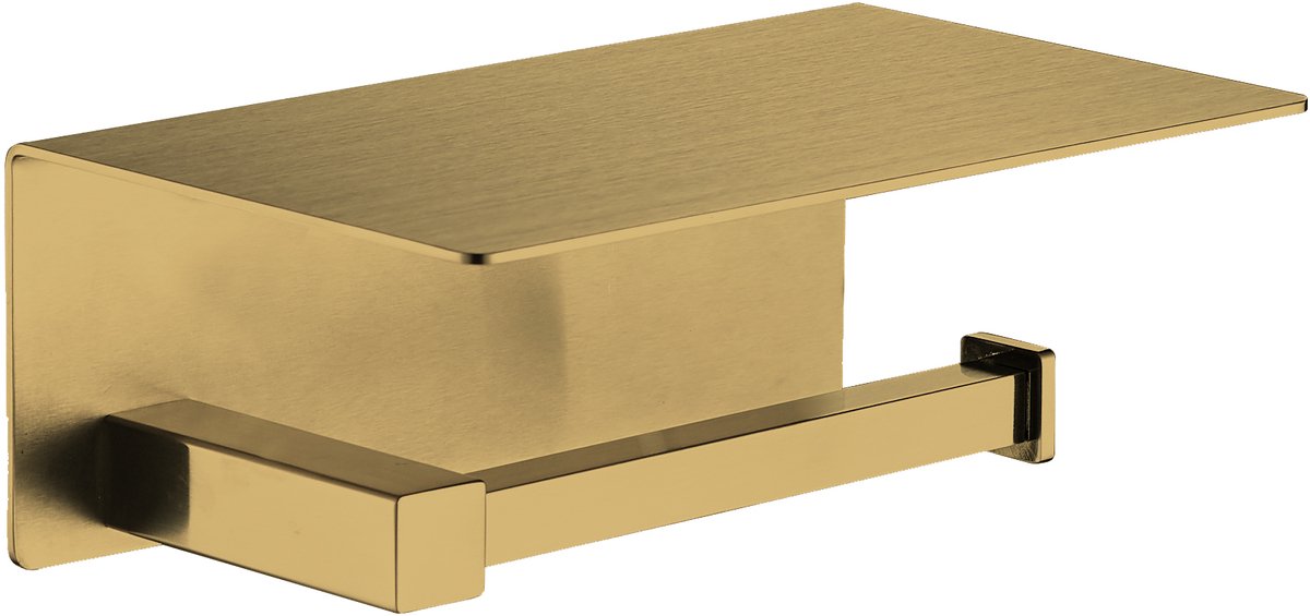 Plieger altea wc rolhouder met plateau – wandmontage – geborsteld goud