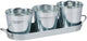 Arti casa kinzo bloempot set met 3 metalen bloempotten - zinken bloempot met plantenpot met tray - kruidenpotjes voor bloempot binnen - ca. 34 x 10,5 cm