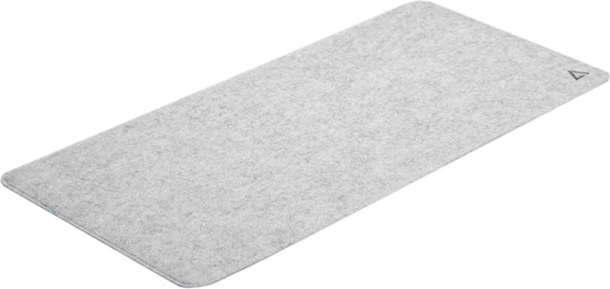 Tappetino per mouse minimalista Deltahub ® - sottomano in feltro - grigio chiaro 28 x 63 cm - antiscivolo - gaming