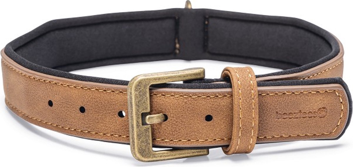 Collare per cani con ascia balacron Beeztees - pelle artificiale - marrone - 43-53 cm x 25 mm