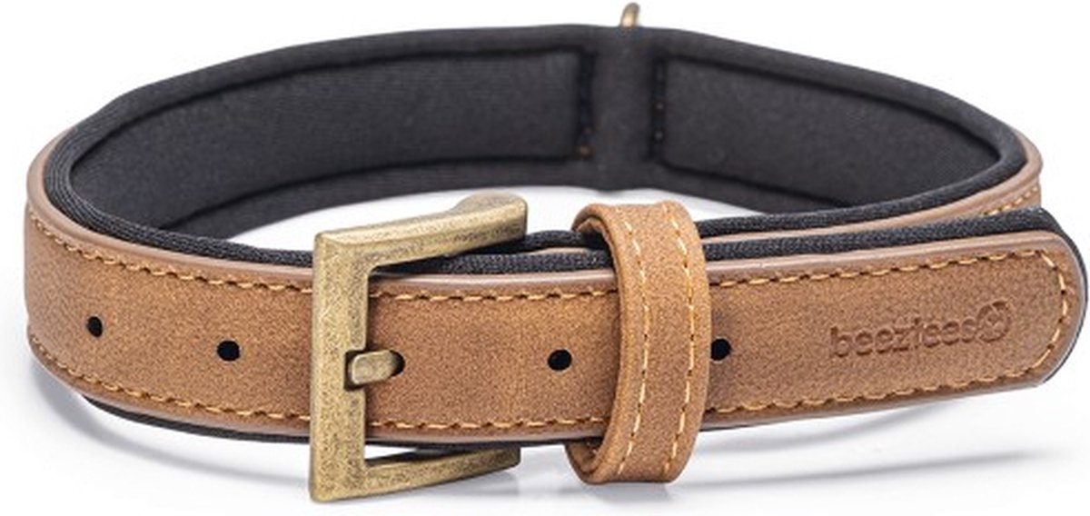 Collare per cani con ascia balacron Beeztees - pelle artificiale - marrone - 36-44 cm x 20 mm