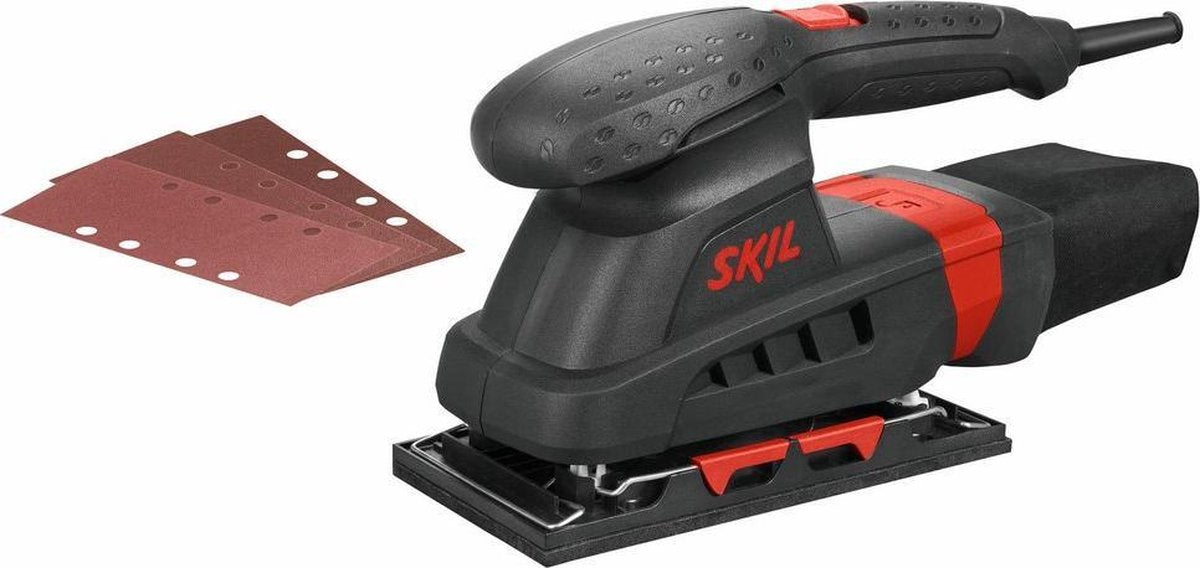 Levigatrice orbitale Skil 160w - levigatrice - superficie di levigatura 92 x 185 mm - aspirazione polvere - con morsetti e velcro - inclusi 3 fogli di carta vetrata - 7347 AA
