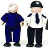 Tidlo Wooden Dollhouse Dolls Police e Crook, 4st.