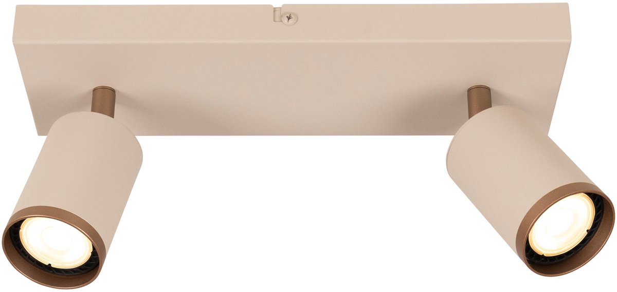 Lucide regina - plafondspot (plafondlamp) - 2xgu10 - taupe | essential