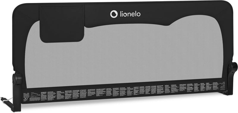 Lionelo hanna – barandilla de cama 150x66 cm – plegable 180° – estructura de aluminio – soporte de cinturón seguro – hasta 27 kg – red ventilada – para colchones de hasta 45 cm – certificado SGS – apto para viajes – fácil montaje