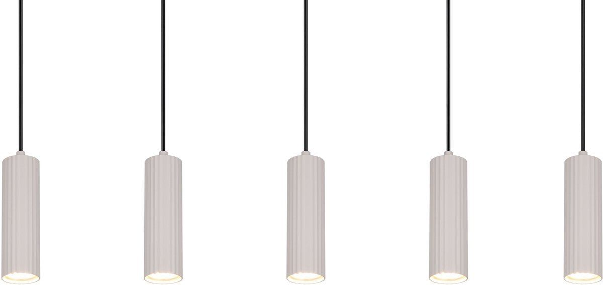 Trio soka - lampada a sospensione - grigio caldo - escl. 5x gu10 5 w - montaggio a soffitto - regolabile in altezza