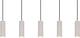 Trio soka - lampada a sospensione - grigio caldo - escl. 5x gu10 5 w - montaggio a soffitto - regolabile in altezza