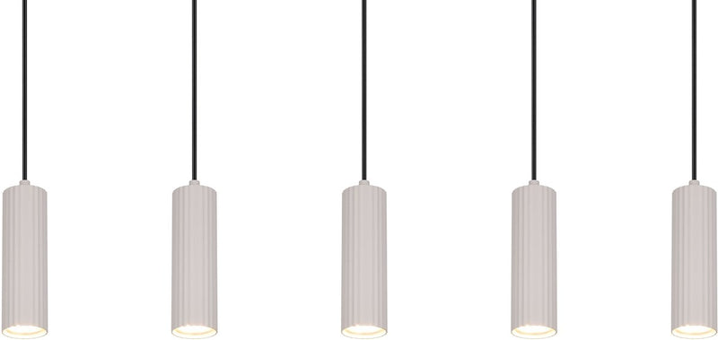 Trio soka - lampada a sospensione - grigio caldo - escl. 5x gu10 5 w - montaggio a soffitto - regolabile in altezza