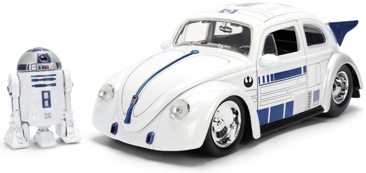 Jada juguetes star wars - r2-d2 volkswagen drag beetle - diecast - jada - escala 1:24