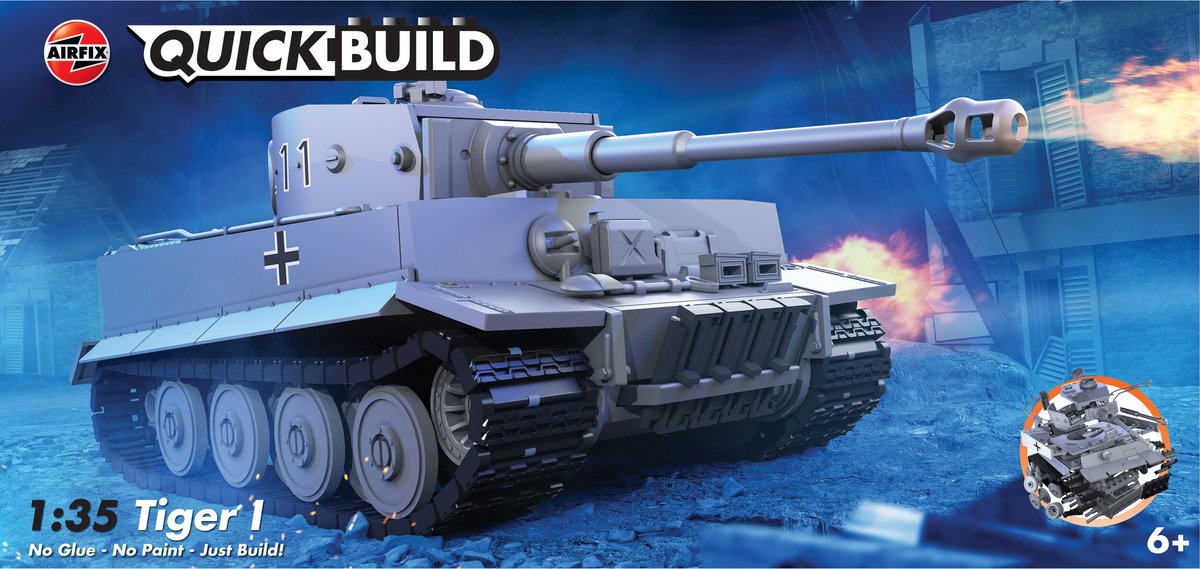 Kit modello Airfix - j6041 quickbuild Tiger i serbatoio in plastica - - kit modello