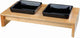 Ceramica set di mangimi per trixie con base in legno nero