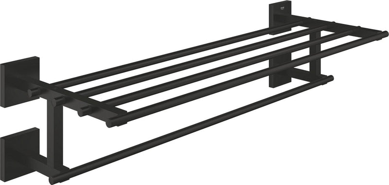 Grohe Quickfix Start Cube Toallero múltiple - 600 mm - con estante - negro mate
