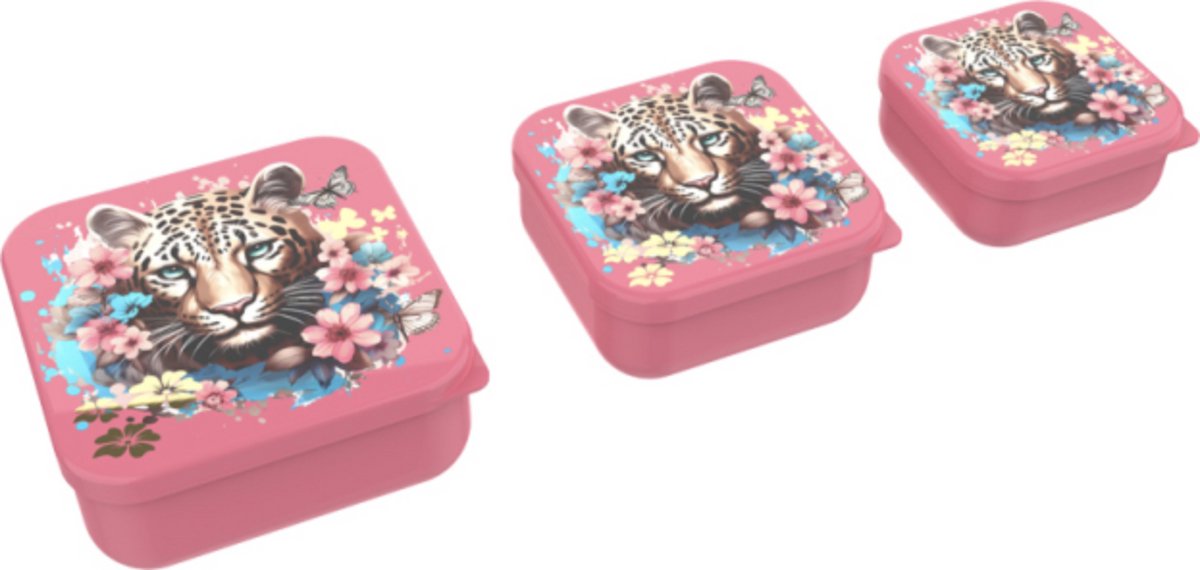 Lunch buddies 3 in 1 leopard flowers butterflies