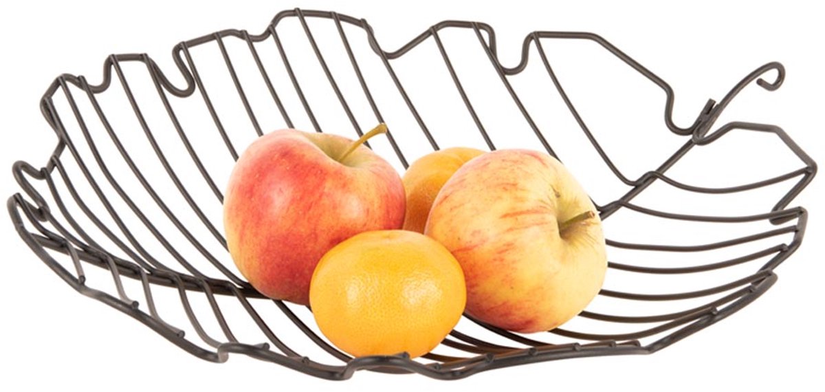Present time - fruit basket leaf medium - metaal - zwart