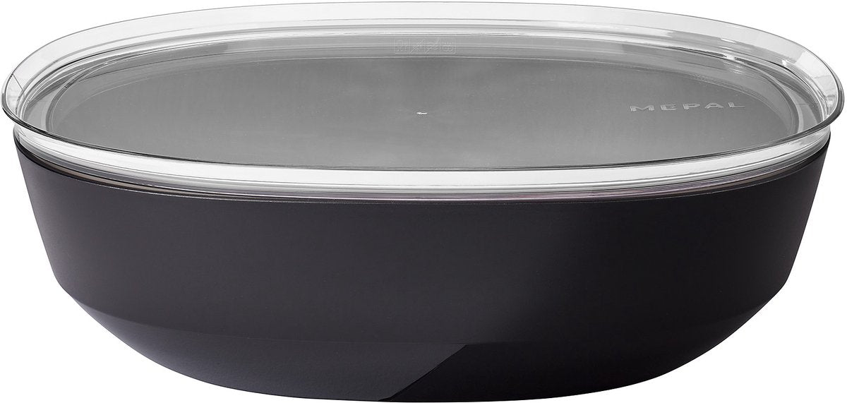 Cuenco para servir Mepal con tapa silueta - 4000 ml - ensaladera - negro nórdico