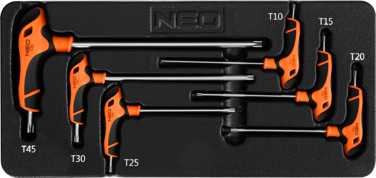 Cajón insertable Neo para carro de herramientas, juego de llaves torx, 6 piezas