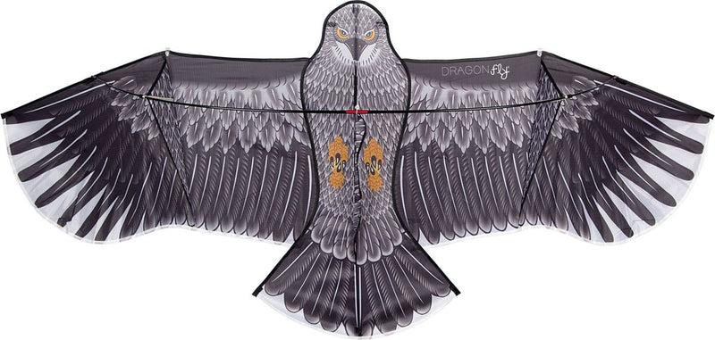 Aquilone dragonfly - aquila - nero grigio - 180 x 80 cm - da 6 anni