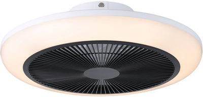 Eglo sayulita 1 ceiling lamp with fan - 46 cm - adjustable white light - DC energy saving - black and white - dimmable - 3 positions