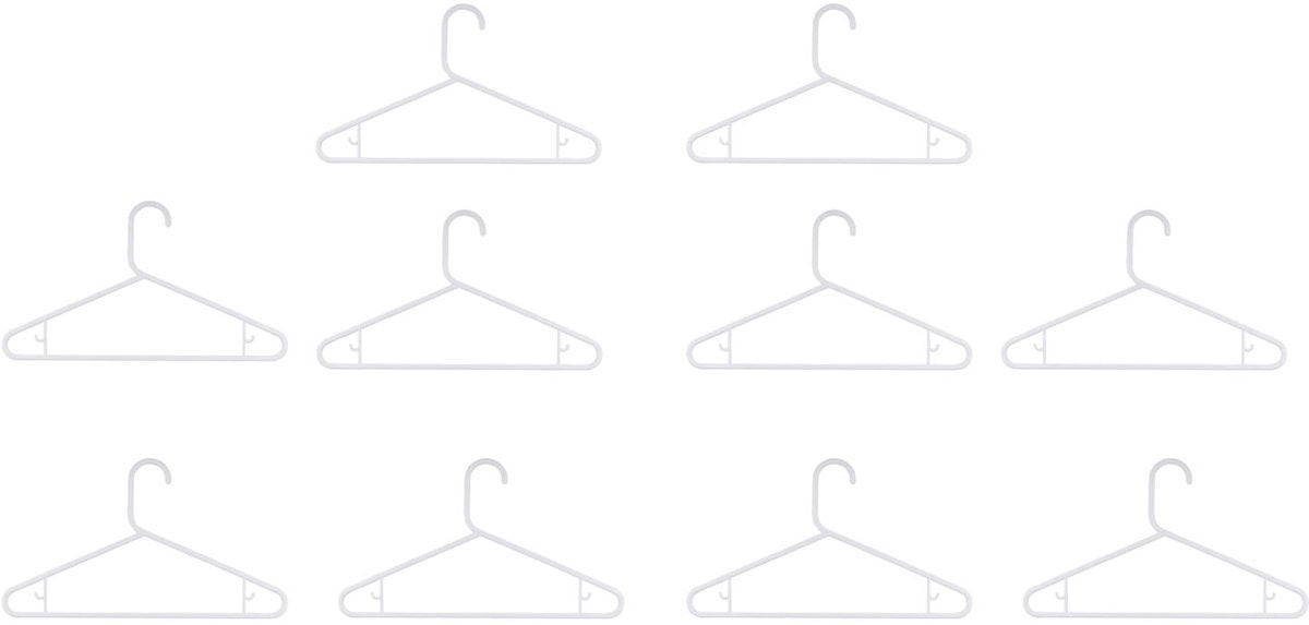 Alpina kledinghangers wit – 10 stuks – kunststof kleerhangers – kunststof